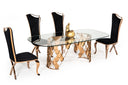 Bonnie Transitional Black Velvet & Rosegold Dining Chair (Set of 2), view 5