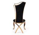 Bonnie Transitional Black Velvet & Rosegold Dining Chair (Set of 2), view 3