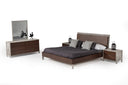 conner modern dark walnut & faux concrete bed