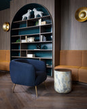 Marble Look Antique Brass End Table Diaz by Matho Sun, view 5