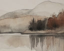 20" X 30" Brown Floater Frame Landscape Silent Lake I by Matho Sun, view 4