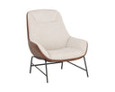 Belfast Oatmeal / Bravo Cognac Lounge Chair Lucier by Matho Sun