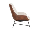 Belfast Oatmeal / Bravo Cognac Lounge Chair Lucier by Matho Sun, view 3