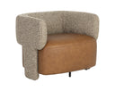 Cognac Leather / Torched Meringue Lounge Chair Coppola by Matho Sun