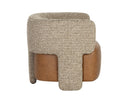 Cognac Leather / Torched Meringue Lounge Chair Coppola by Matho Sun, view 3