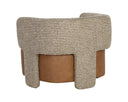 Cognac Leather / Torched Meringue Lounge Chair Coppola by Matho Sun, view 4