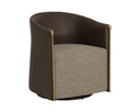 Gellar Earth / Eglinton Espresso Lounge Chair Leontine Swivel by Matho Sun