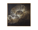 60" X 60" Satin Gold Floater Frame Landscape Moonflower by Matho Sun