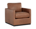Marseille Camel Leather Lounge Chair Portman Swivel by Matho Sun