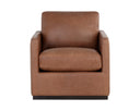 Marseille Camel Leather Lounge Chair Portman Swivel by Matho Sun, view 2