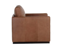 Marseille Camel Leather Lounge Chair Portman Swivel by Matho Sun, view 3
