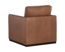 Marseille Camel Leather Lounge Chair Portman Swivel by Matho Sun, view 4