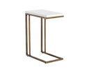 Antique Brass White End Table Sawyer by Matho Sun