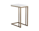 Antique Brass White End Table Sawyer by Matho Sun, view 3
