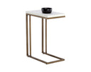 Antique Brass White End Table Sawyer by Matho Sun, view 2