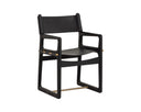 Carraway Black Leather Dining Armchair Enver by Matho Sun