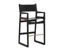 Carraway Black Leather Barstool Enver by Matho Sun