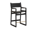 Carraway Black Leather Counter Stool Enver by Matho Sun