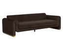Brushed Gold Nubuck Cocoa Leather Sofa Romer by Matho Sun