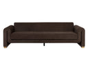 Brushed Gold Nubuck Cocoa Leather Sofa Romer by Matho Sun, view 2