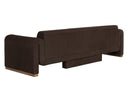 Brushed Gold Nubuck Cocoa Leather Sofa Romer by Matho Sun, view 3