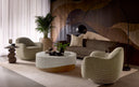 Brushed Gold Nubuck Cocoa Leather Sofa Romer by Matho Sun, view 5