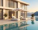 Large Travertine Look Planter Leilani by Matho Sun, view 6
