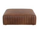 Square Lucia Tobacco Leather Ottoman Lewin by Matho Sun, view 2