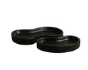 Black Bowls & Tray Amoeba (Set Of 2) by Matho Sun