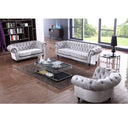 Alexandrina Grey Tufted Velvet Loveseat
