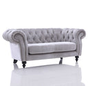 Alexandrina Grey Tufted Velvet Loveseat