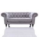Alexandrina Grey Tufted Velvet Sofa