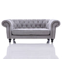 Alexandrina Grey Tufted Velvet Loveseat