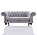 Alexandrina Grey Tufted Velvet Loveseat