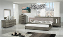 enzo italian modern grey oak & fabric 4-piece bedroom set