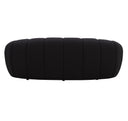 Yolonda - Modern Curved Black Fabric Loveseat