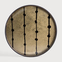 Dark Brown Gold Leaf Dots Glass Tray by Ethnicraft