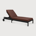Burgundy Teak Black Jack outdoor adjustable lounger