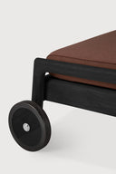 Burgundy Teak Black Jack outdoor adjustable lounger