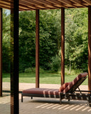 Burgundy Teak Black Jack outdoor adjustable lounger