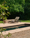 Green Teak Black Jack Outdoor Adjustable Lounger