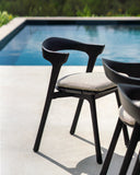 Natural Cushion Teak Black Bok Outdoor Dining Chair