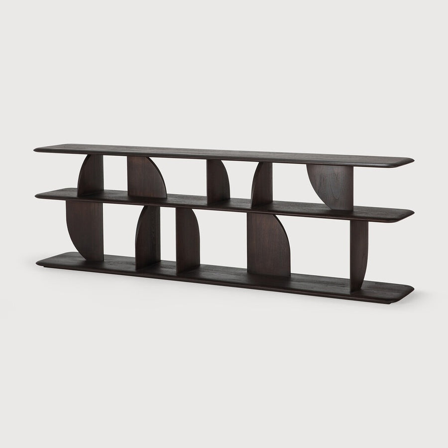 Brown Geometric Sofa Console