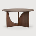 Teal Brown Round Geometric Dining Table