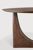 Teal Brown Round Geometric Dining Table