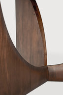 Teal Brown Round Geometric Dining Table