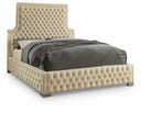 Sedona Velvet Upholstered Bed - Cream