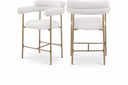 Blake Vegan Leather And Boucle Fabric Upholstered Counter Stool - Cream