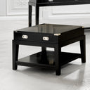 Oak Wooden Side Table Military