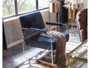 Edmond Modern Blue Velvet & Acrylic Lounge Chair